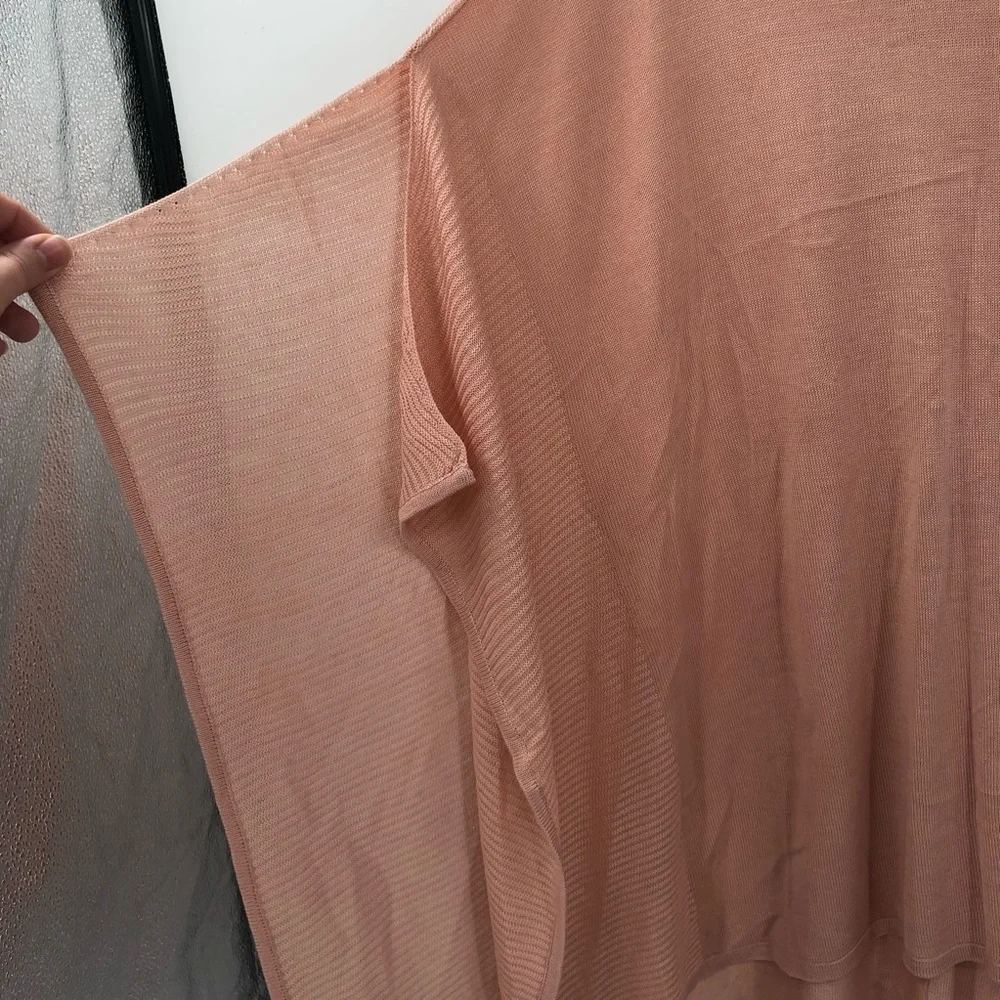 NEW YORK & COMPANY Poncho Cape Sweater Layer Blush Pink Flowy L/XL Women Fall